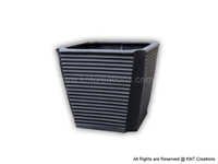 Charcoal Rib Square Planter
