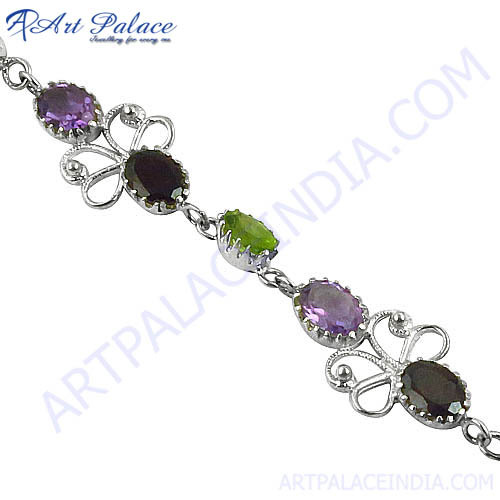 Bracelets Silver Loose Gemstone Bracelets For Wearing By ART PALACE
