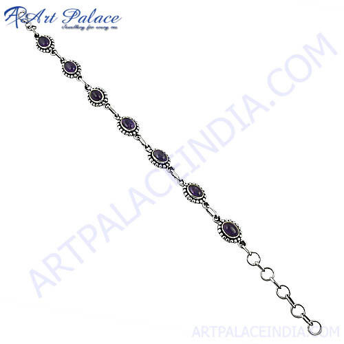 New African Amethyst Gemstone Simple Bracelets For Casual Occasion, Loose Gemstone Bracelets Jewelry