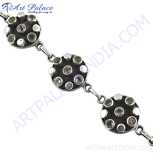 New Ethnic Gemstone Silver Bracelets For Women's, Loose Gemstone Jewelry