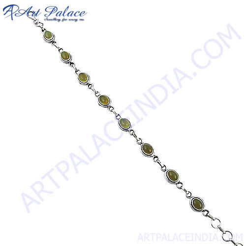 High Quality Sterling Silver Bracelet With Genuine ChalcedonyBlue Topaz  Gemstone At High Quality And Low Price Order Online Today