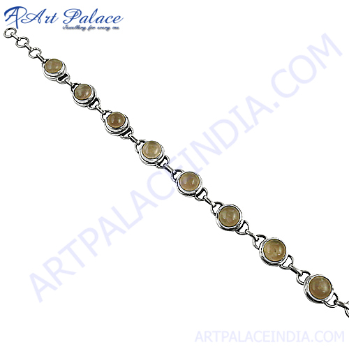 Plain Silver Gemstone Bracelets Jewelry, 925 Sterling Silver Jewlery