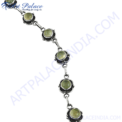Simple Plain Design Silver Gemstone Bracelets Jewelry