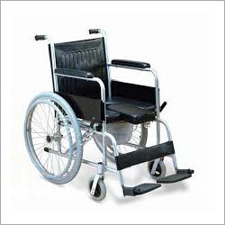 Commode Wheel Chair - Nylon & Steel 40x60x85 cm 24 inch Wheels | Comfortable Seat Durable Frame Foldable Design Easy Mobility