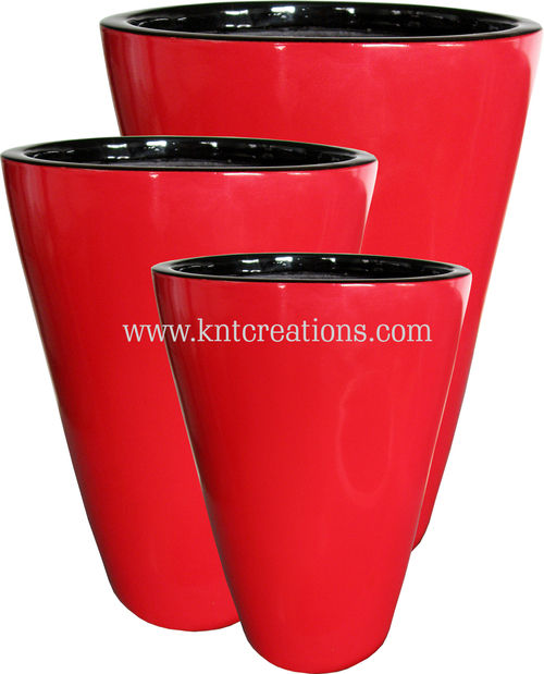 Any Fiberglass Glossy Planters (Shiny Red)