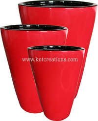 Fiberglass Glossy planters (Shiny Red)