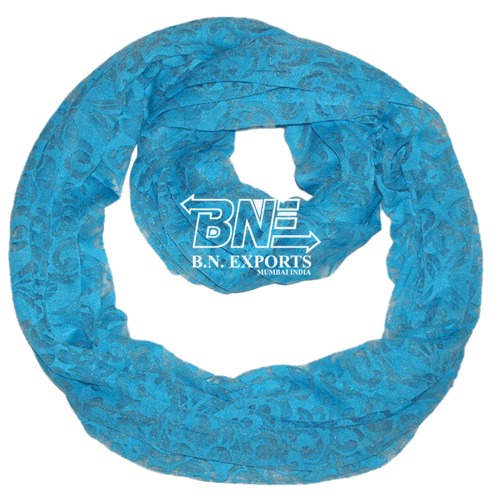 Snood - Polyester Viscose, One Size, Teal | Soft Fabric, Devore Knit, Infinity Style, Lightweight, Machine Washable