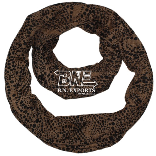 Snood - Jersey, One Size, Brown | Soft Fabric, Stylish Devore Pattern, Warm, Comfortable Fit, Durable Material