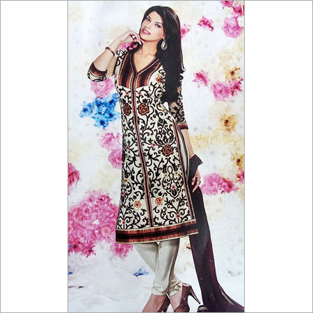 Latest Fancy Designer Suits - Georgette, 48 Inch Length, Violet | Semi-Stitched, Floral Designs, Set of 21 Dresses
