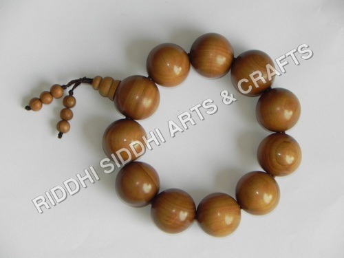 Polished Sandalwood Round Beads Wrist Bracelet