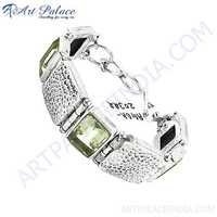 New Green Amethyst Stones In Silver Charm Bracelets Jewelry For Women & Men, 925 Sterling Silver