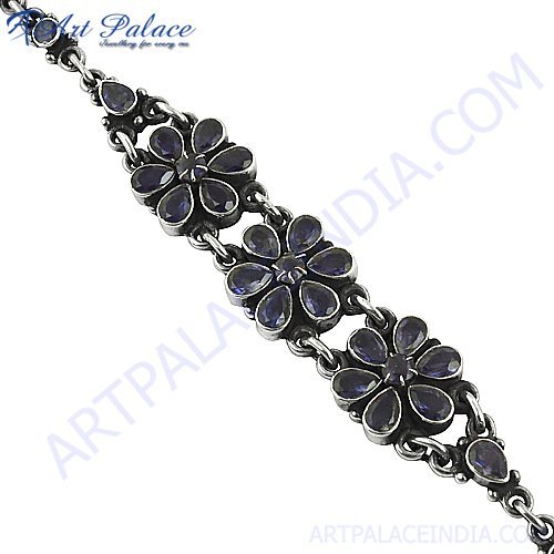 2013 Ethnic Design In Plain Silver Gemstone Bracelets Jewelry, 925 Sterling Silver Jewelry