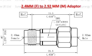 2.44 mm f to 2.92 mm m adaptor