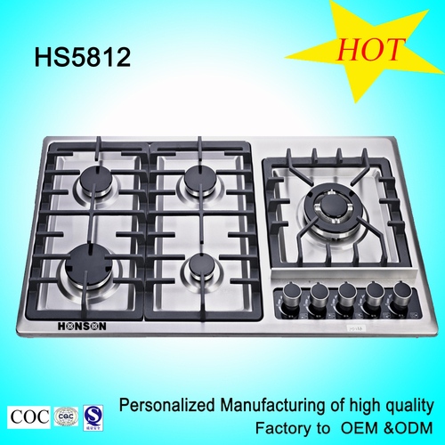 Stainless Steel 5 Burner Gas Stove,Gas Hob,Gas Coo