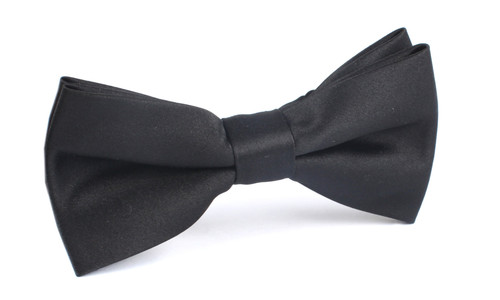 Black Bow - Silk, 12x6 cm, Black | Elegant Design, Adjustable, Pre-tied, Durable, Easy to Wear