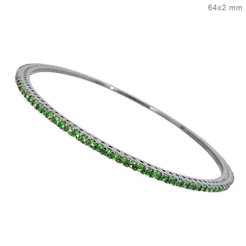 Tsavorite Gemstone Sleek Bangle