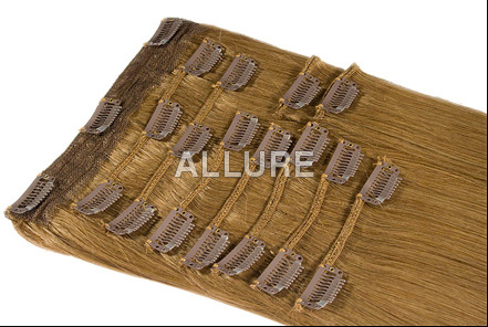 CLIP ON Double Glued Weft Hair - Human Virgin Hair, 12-24 Inches, Light Brown | Zero Shedding, Soft Texture, Lustrous Shine