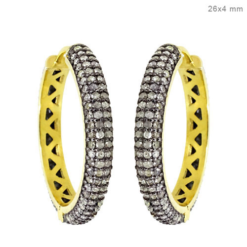 Diamond Pave Hoop Earrings