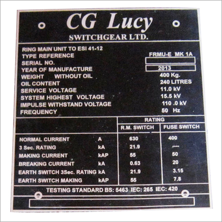 Aluminium Anodised Labels