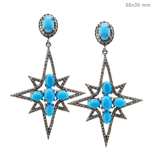 Diamond Gemstone Fashion Dangle Earrings
