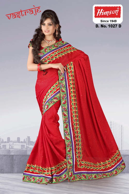 Designer Sarees - Silk, 5.5 Meters, Red | Elegant Design, Intricate Zari Embroidery, Perfect Fit, Party Wedding Wear