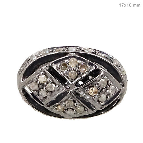 Natural Diamond Sterling Silver Beads