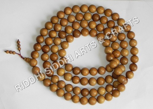 Natural Wood Color Sandalwood japamala