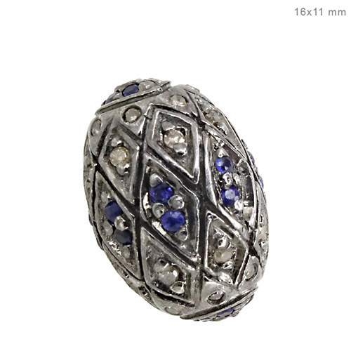 Sapphire Diamond Pave Spacer Beads Finding Jewelry