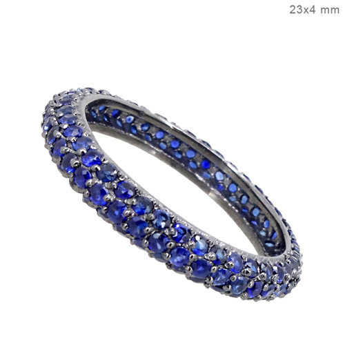 Blue Sapphire Silver Gemstone Ring