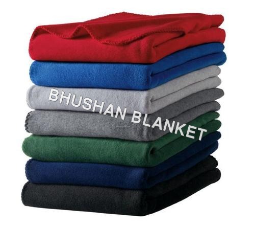 Fleece Blankets - Polyester Material, 80cm Width | Plain Dyed in Red, Light Blue, Gray, Off White, Green, Blue, Black