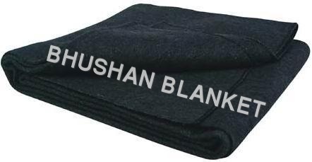 Hotel Blankets - Cotton Blend, 80cm Width | Black Plain Dyed Design, Ideal for Hospitality Use