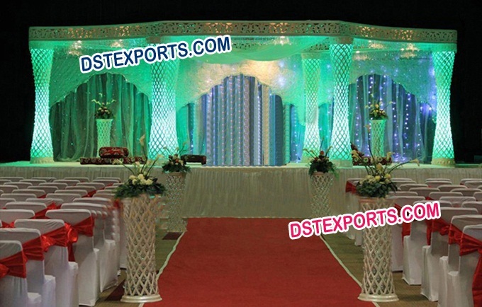 Royal Crystal Six Pillar Mandap Set