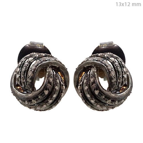 Diamond Pave Knot Earrings Jewelry
