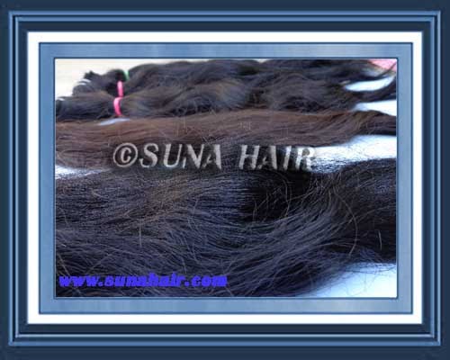 भारतीय प्राकृतिक रेशमी सीधे काले रंग का मानव बाल विस्तार