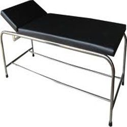 Hospital Examination Table - Leather & Stainless Steel, Folded Design for Indian Style Use, Durable Commercial Furniture