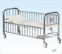 Semi Fowler Children Bed - Stainless Steel Frame, 1880x880x580 Mm | Adjustable Height, Durable With Side Railings, Mechanically Operated Back Rest