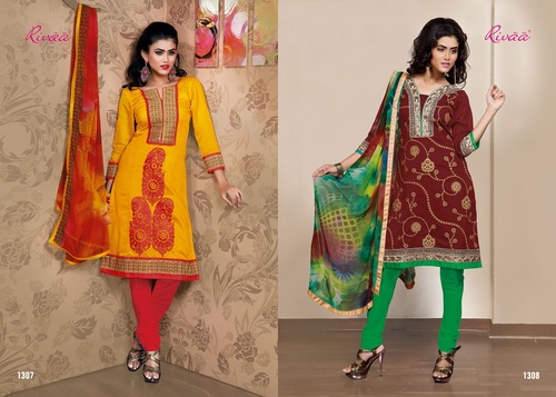 Stylish Designer Suit - Cotton Silk, 54 Inches, S-XL | Yellow Maroon, Floral Embroidery, Elegant Design, Comfortable Wear