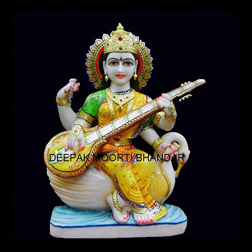 Marble Saraswati Mata Statue