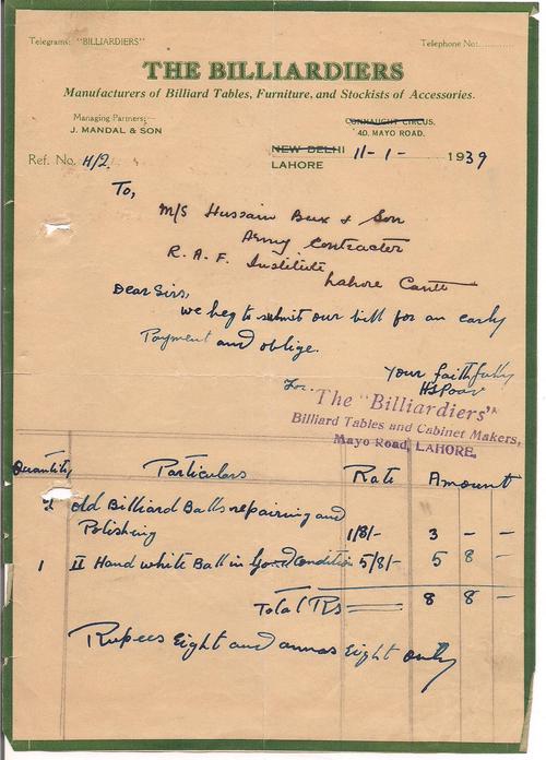 Invoice H-2 dated 11.01.1939