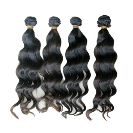 Indian Remy Human Hair - Wavy Texture, Black Color, Variable Length | Zero Shedding, Voluminous Density, Shiny Look, Hygienic Packaging