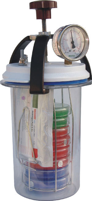 Anaerobic Culture Jar 3.5 Lit.  (With vaccum cum pressure gauge)