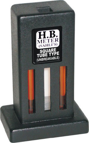 Haemoglobinometer (Sahli's) - Polycarbonate Square Tube, 3 Window Color Comparator Holder, Black with Acrylic Screen | 100% Accuracy, Highly Efficient, Laboratory Usage