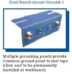 Common Point Ground - Metal 50x100mm Blue, Multiple Points Common Ground Bench Mount