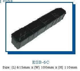 ESD Shelving Bins - Plastic 615x100x110mm, Black | ESD Protection, Stackable, Organized Storage