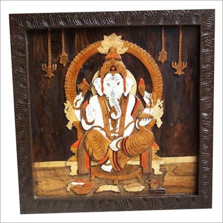 Wooden Lord Ganesha Painting