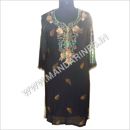 Black Embroidered Kurta