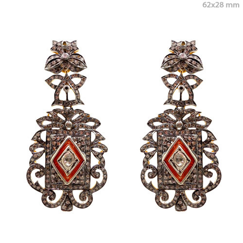 Pave Diamond Vintage Dangle Earrings
