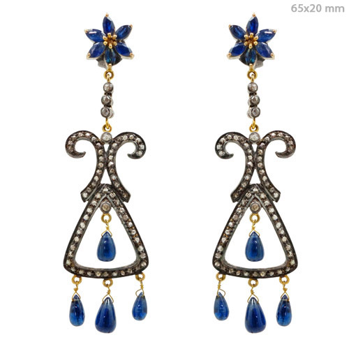 Diamond Blue Sapphire Earrings Jewelry