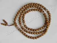 Hard Sandalwood Prayer Beads - Hand-carved 8mm Round Beads, Brown Wooden Finish | Ideal For Prayer And Meditation Use, Polished Craftsmanship
