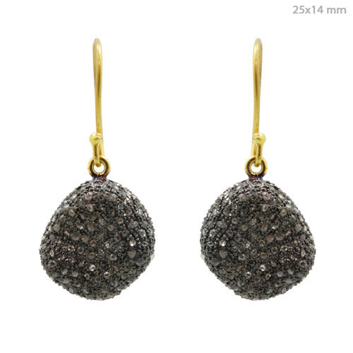 925 Sterling Silver Diamond Hook Earrings Jewelry